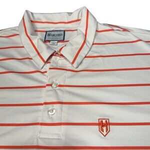 Heybo‎ Outdoors - Mens Large Polo - White and Orange Strip
